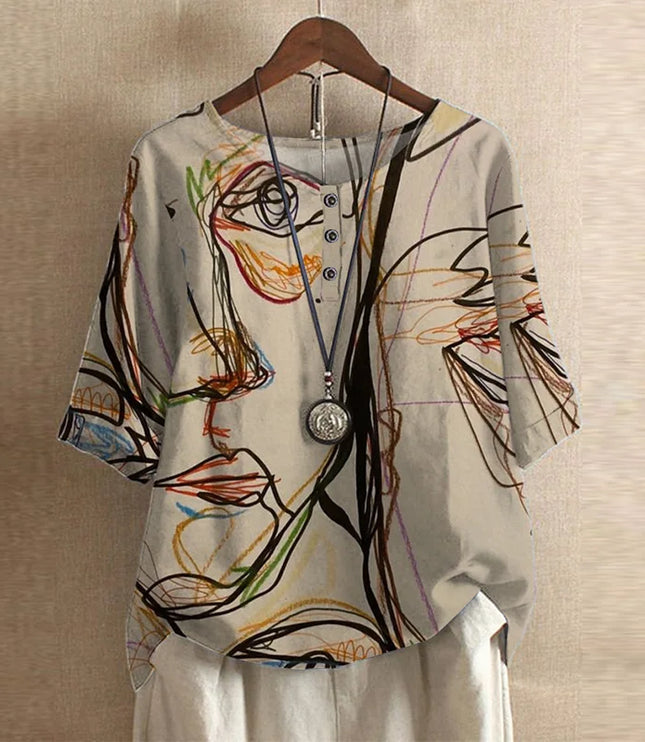 Damska Bluzka Kwiatowa w Stylu Vintage Retro Letnia