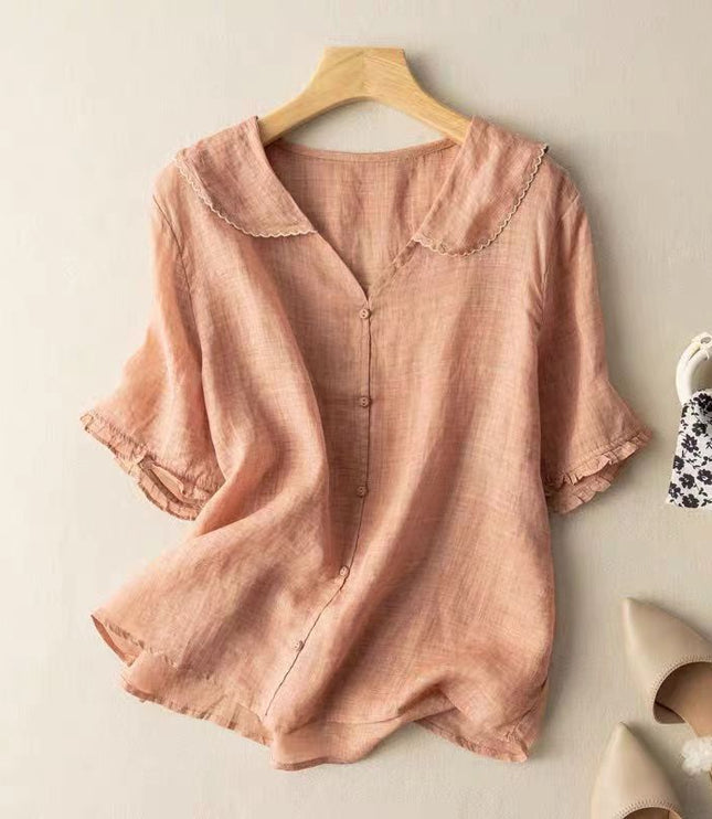 Damska Bluzka Vintage z Guzikami Retro Casualowa