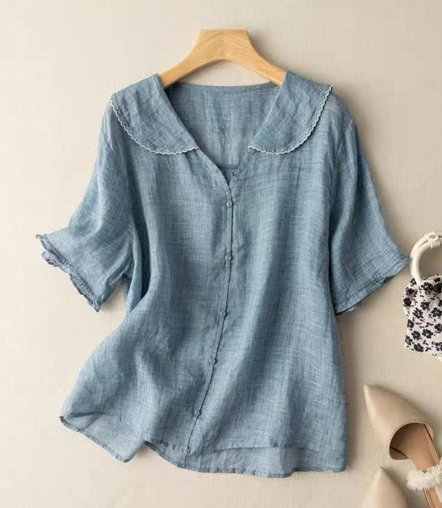 Damska Bluzka Vintage z Guzikami Retro Casualowa