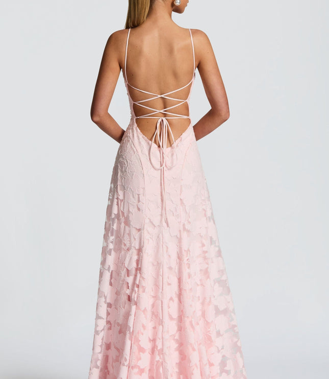 Damska Sukienka Maxi na Wesele w Kwiaty Cowl Neck