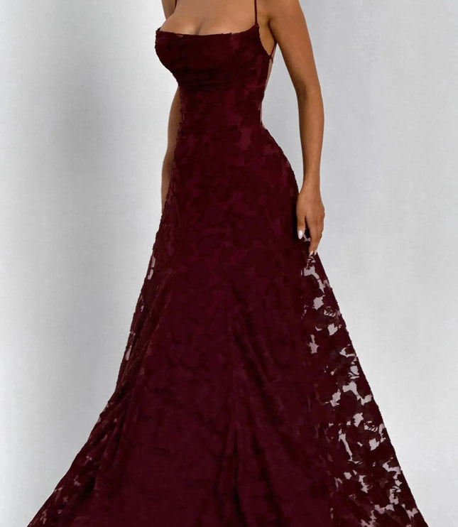Damska Sukienka Maxi na Wesele w Kwiaty Cowl Neck