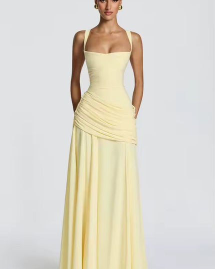 Damska Sukienka Maxi Sweetheart Wieczorowa bez Rekawow Formalna