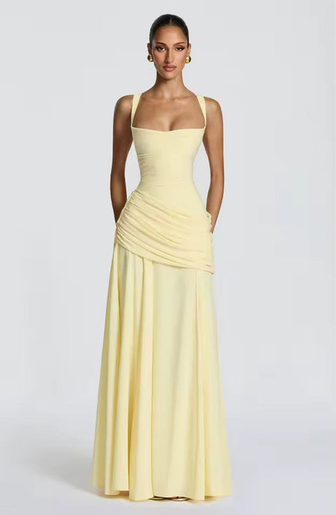 Damska Sukienka Maxi Sweetheart Wieczorowa bez Rekawow Formalna