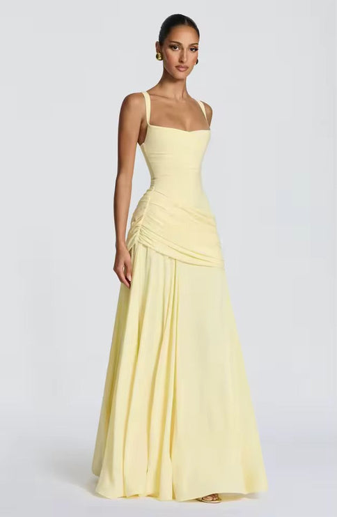 Damska Sukienka Maxi Sweetheart Wieczorowa bez Rekawow Formalna
