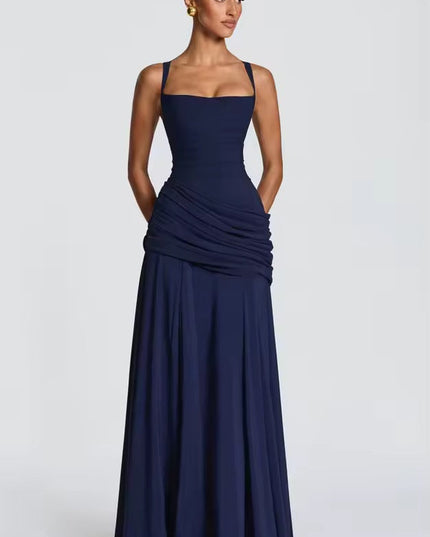 Damska Sukienka Maxi Sweetheart Wieczorowa bez Rekawow Formalna
