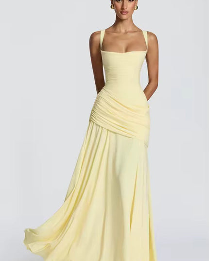 Damska Sukienka Maxi Sweetheart Wieczorowa bez Rekawow Formalna