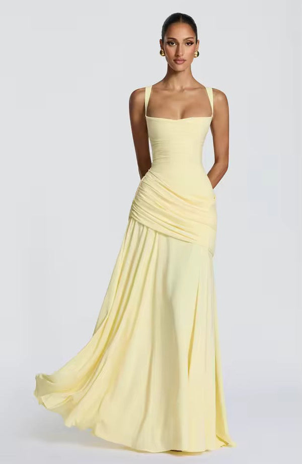 Damska Sukienka Maxi Sweetheart Wieczorowa bez Rekawow Formalna