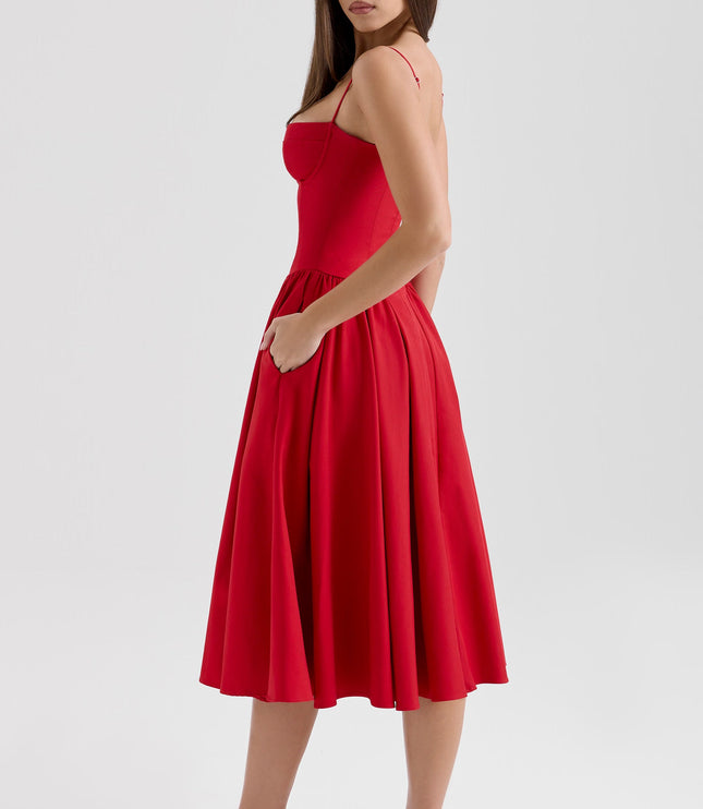 Damska Sukienka Midi Elegancka na Wyjscie Wieczor