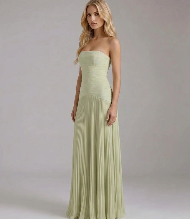 Zielona Sukienka Maxi Damska Letnia Elegancka